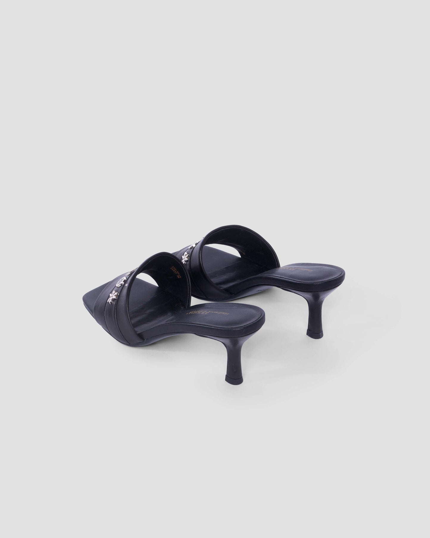 Logo-Studded Heeled Sandals