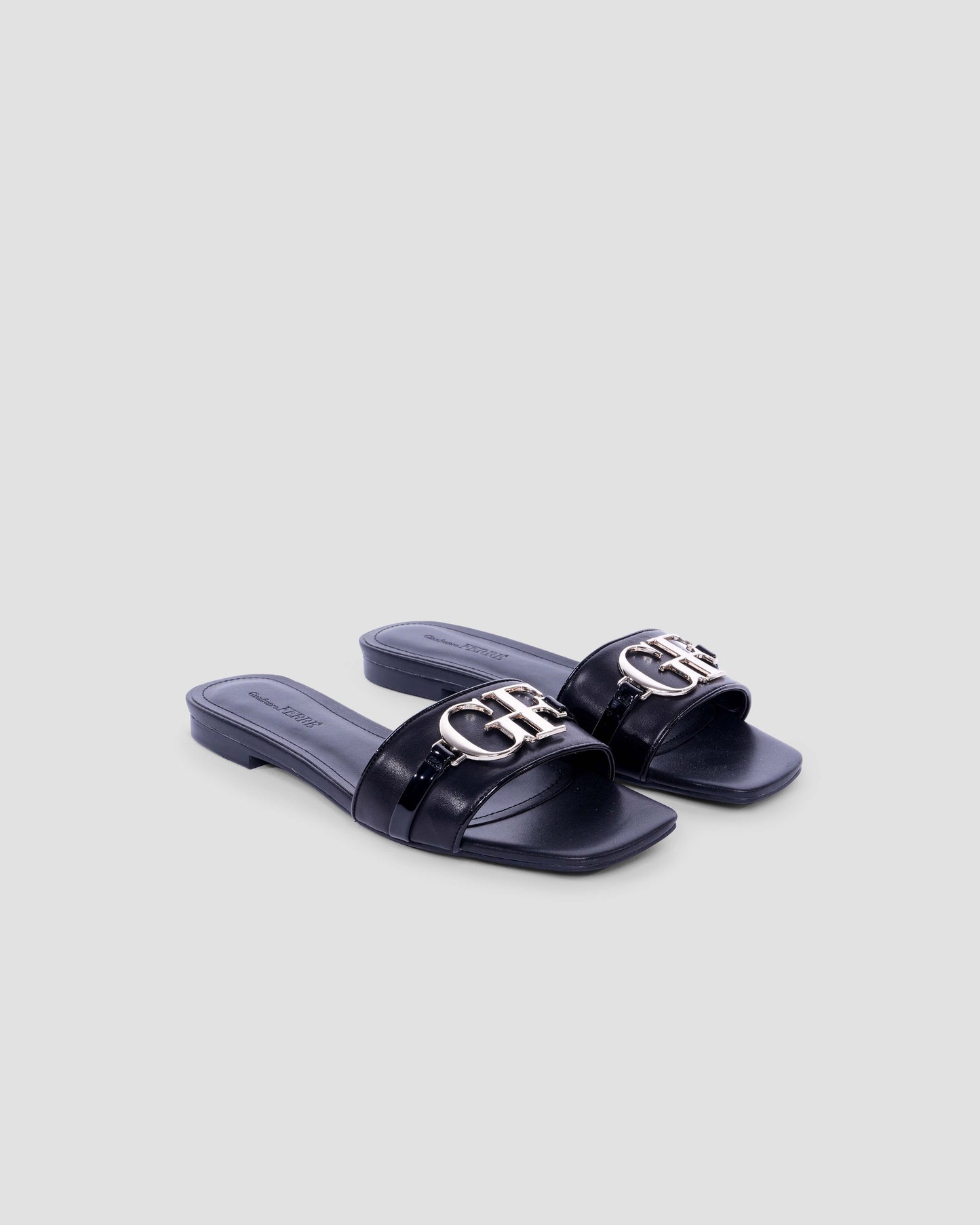 Metal Logo Flat Sandals