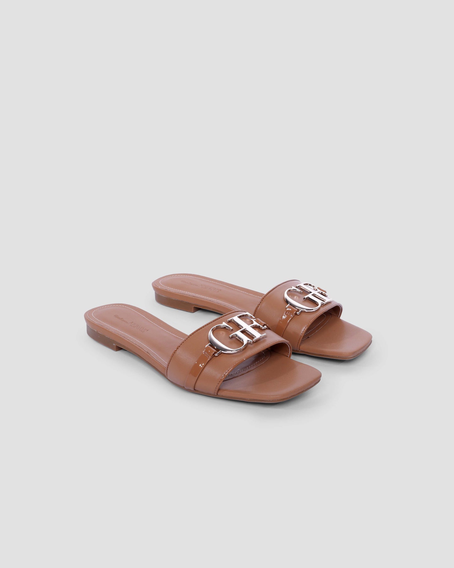 Metal Logo Flat Sandals