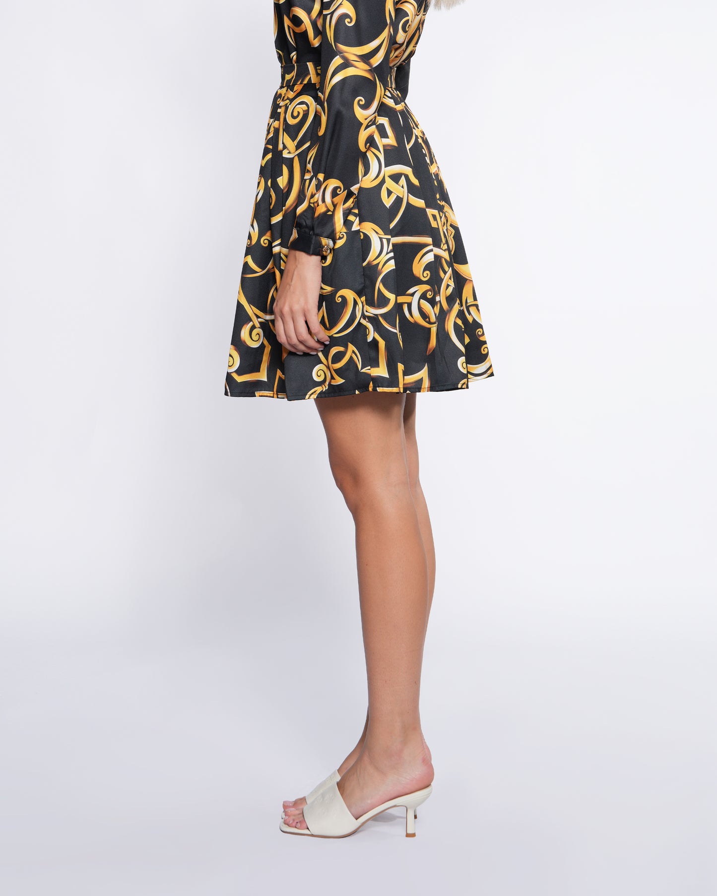 Gold Baroque Pleated Skirt