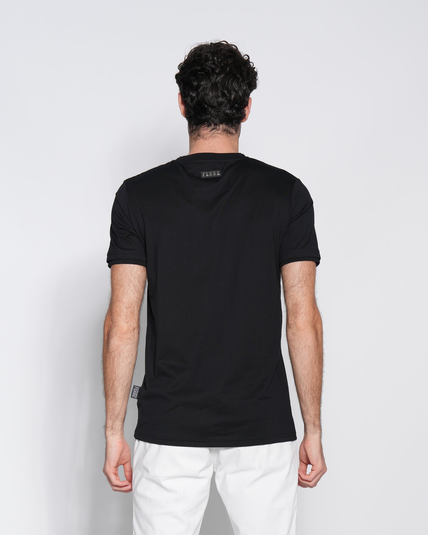 Leather Metal Logo-Plaque T-Shirt