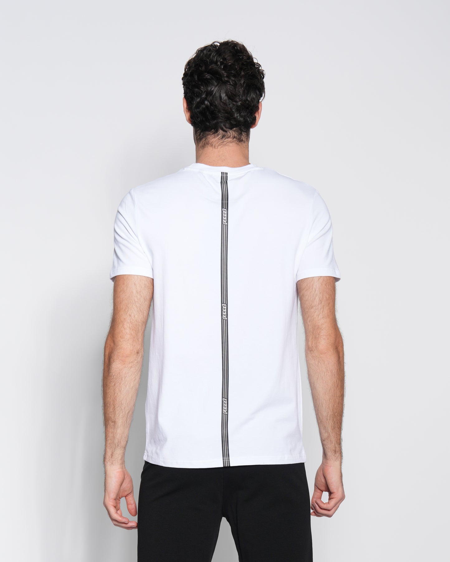 White Logo Print T-shirt
