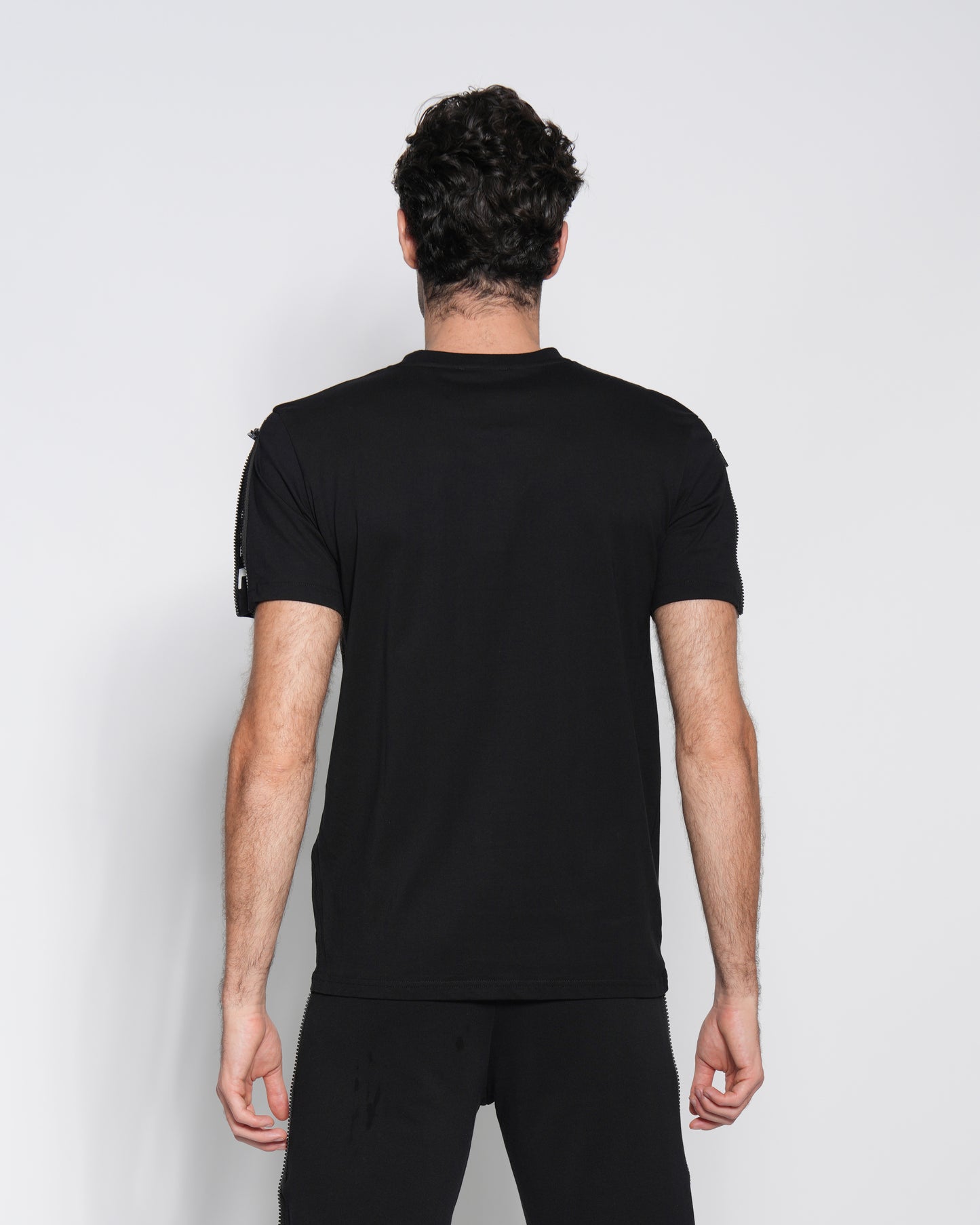 Logo Print Zip Sleeve T-Shirt