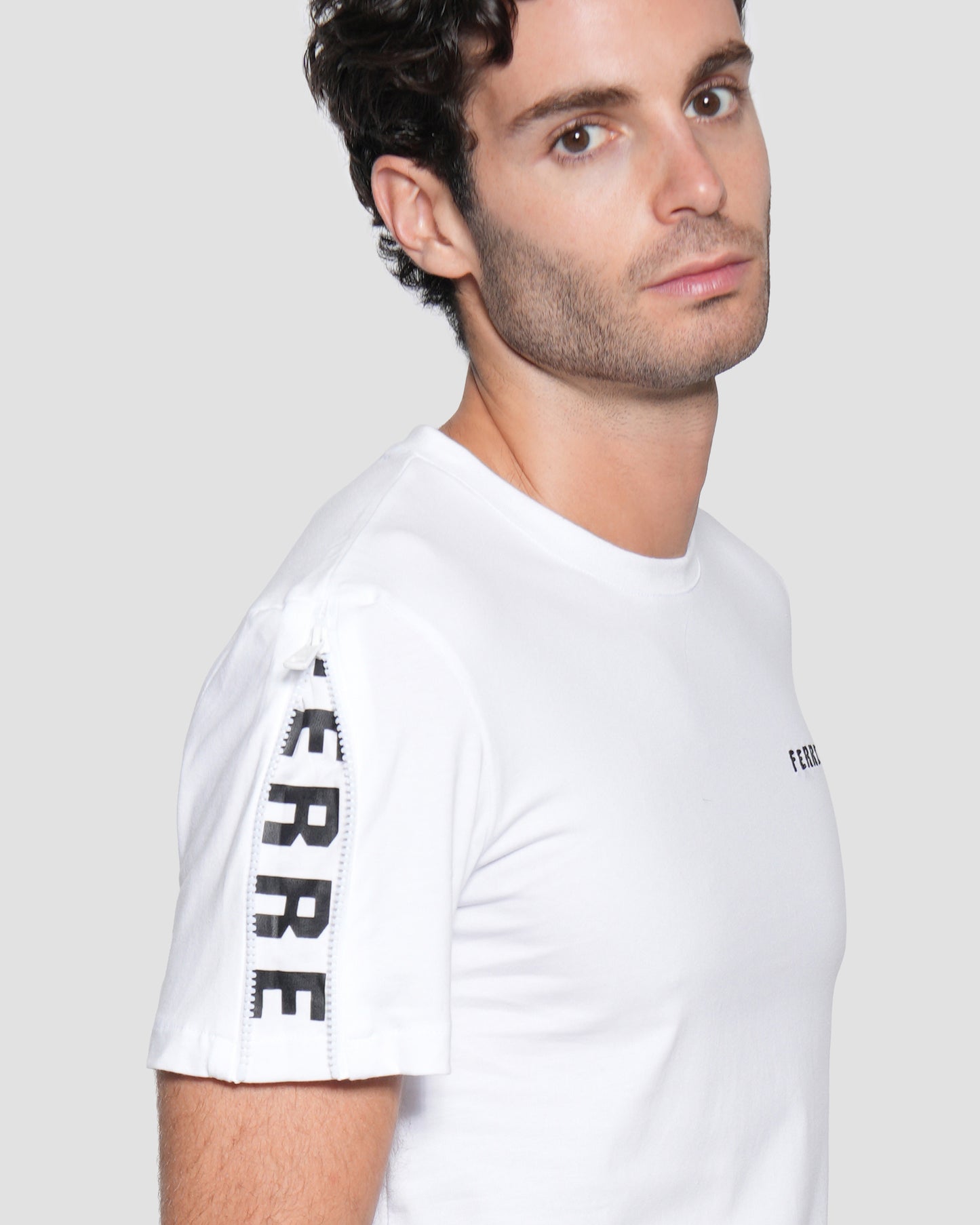 Logo Print Zip Sleeve T-shirt