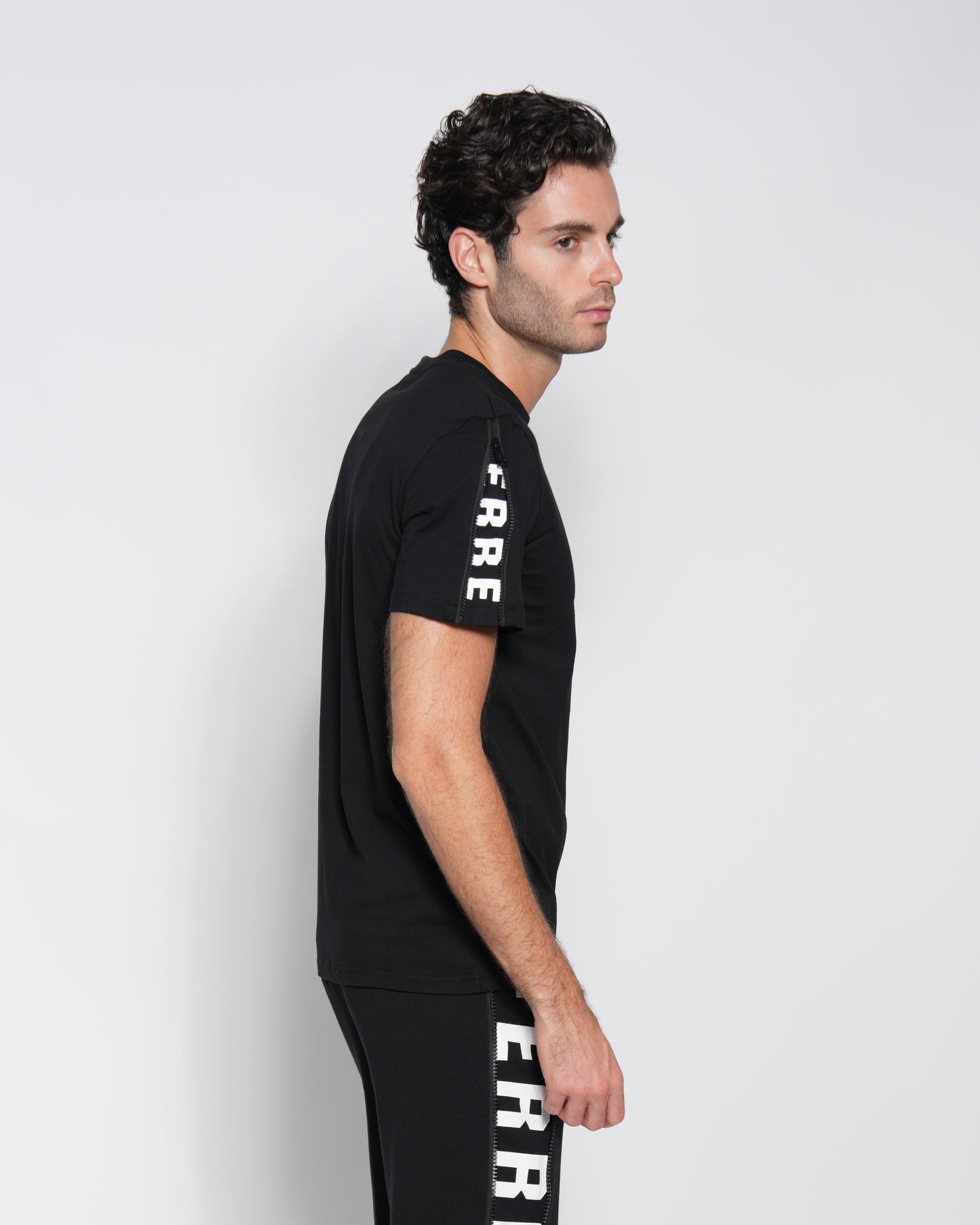 Logo Print Zip Sleeve T-Shirt