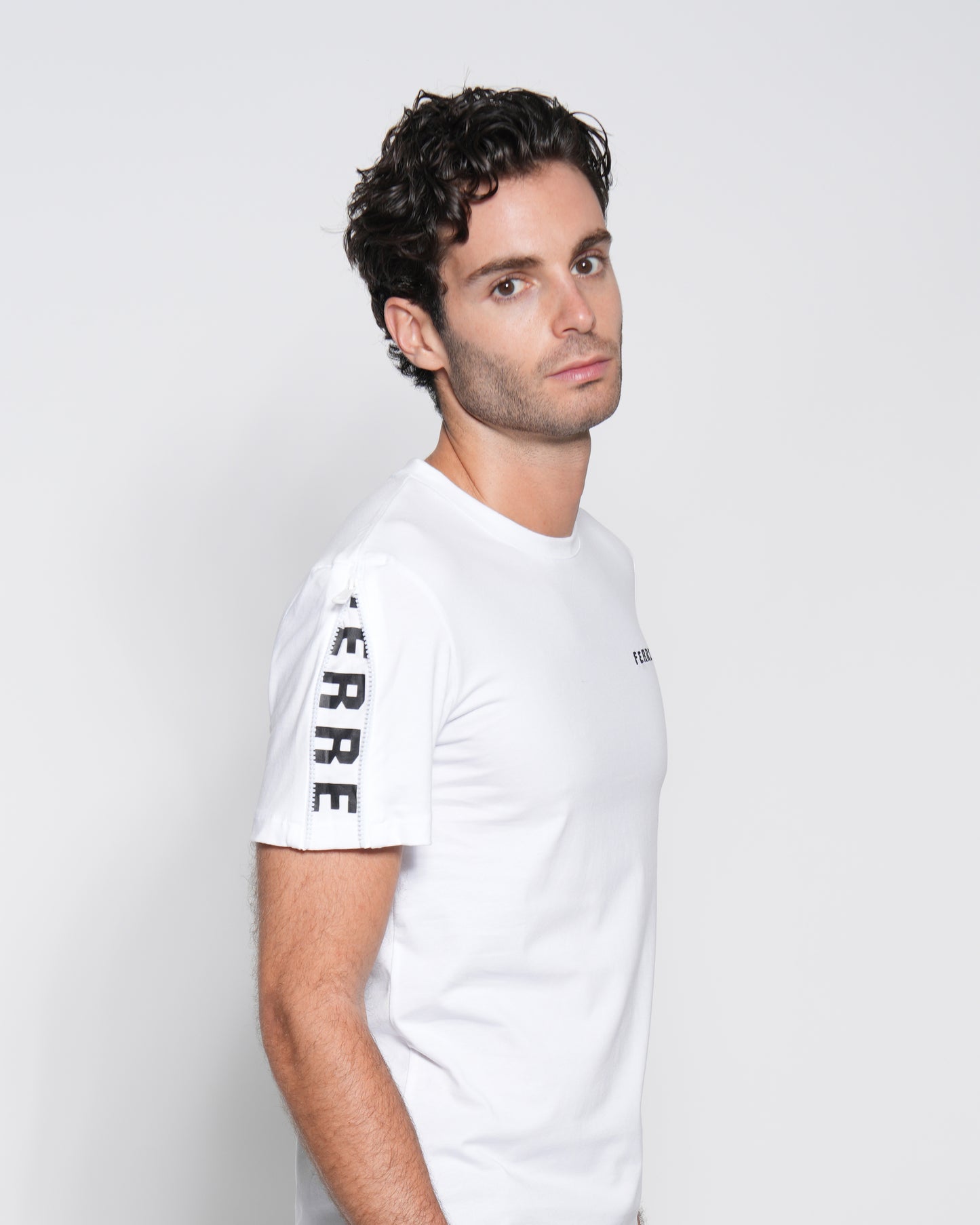 Logo Print Zip Sleeve T-shirt