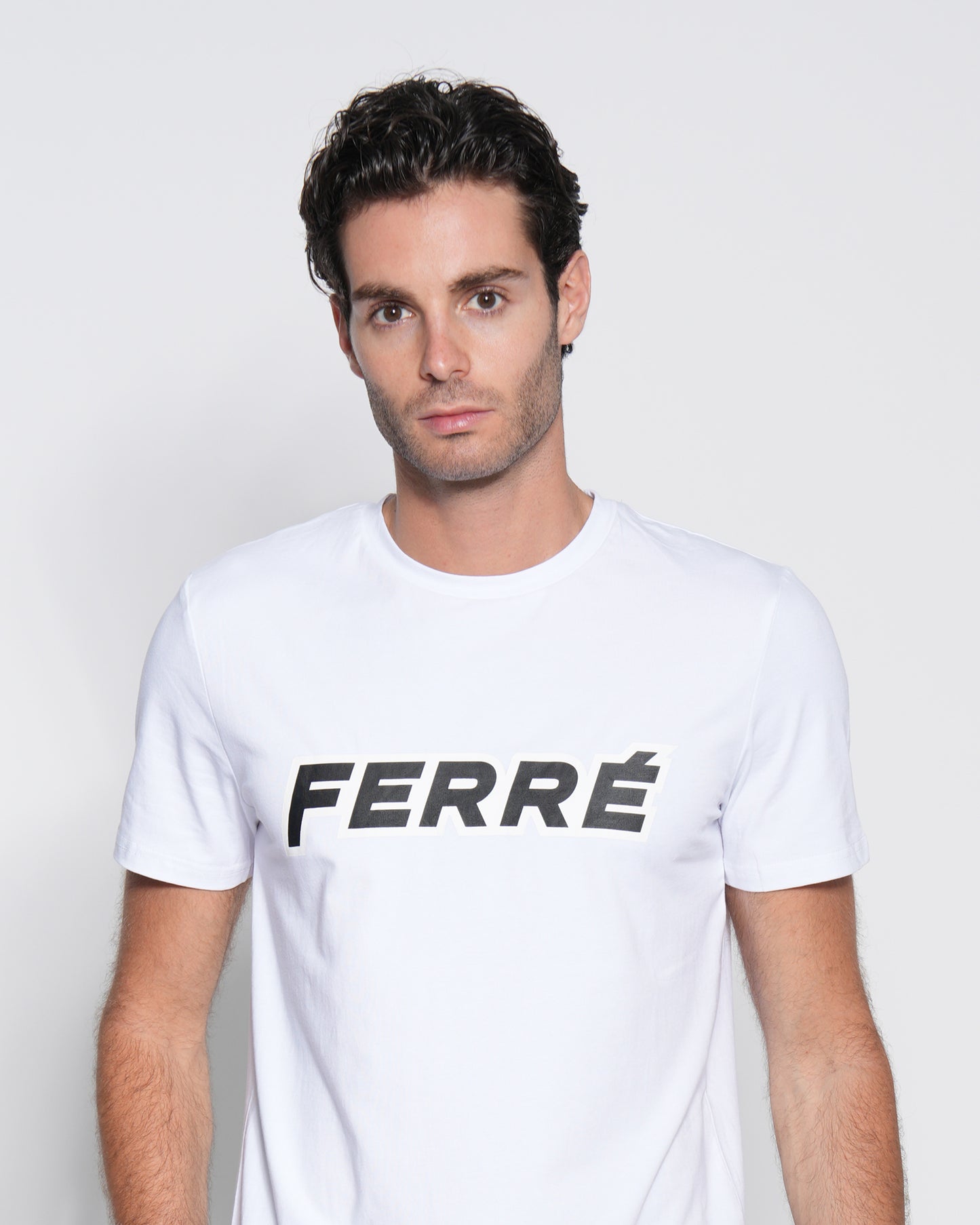 White Logo Print T-shirt