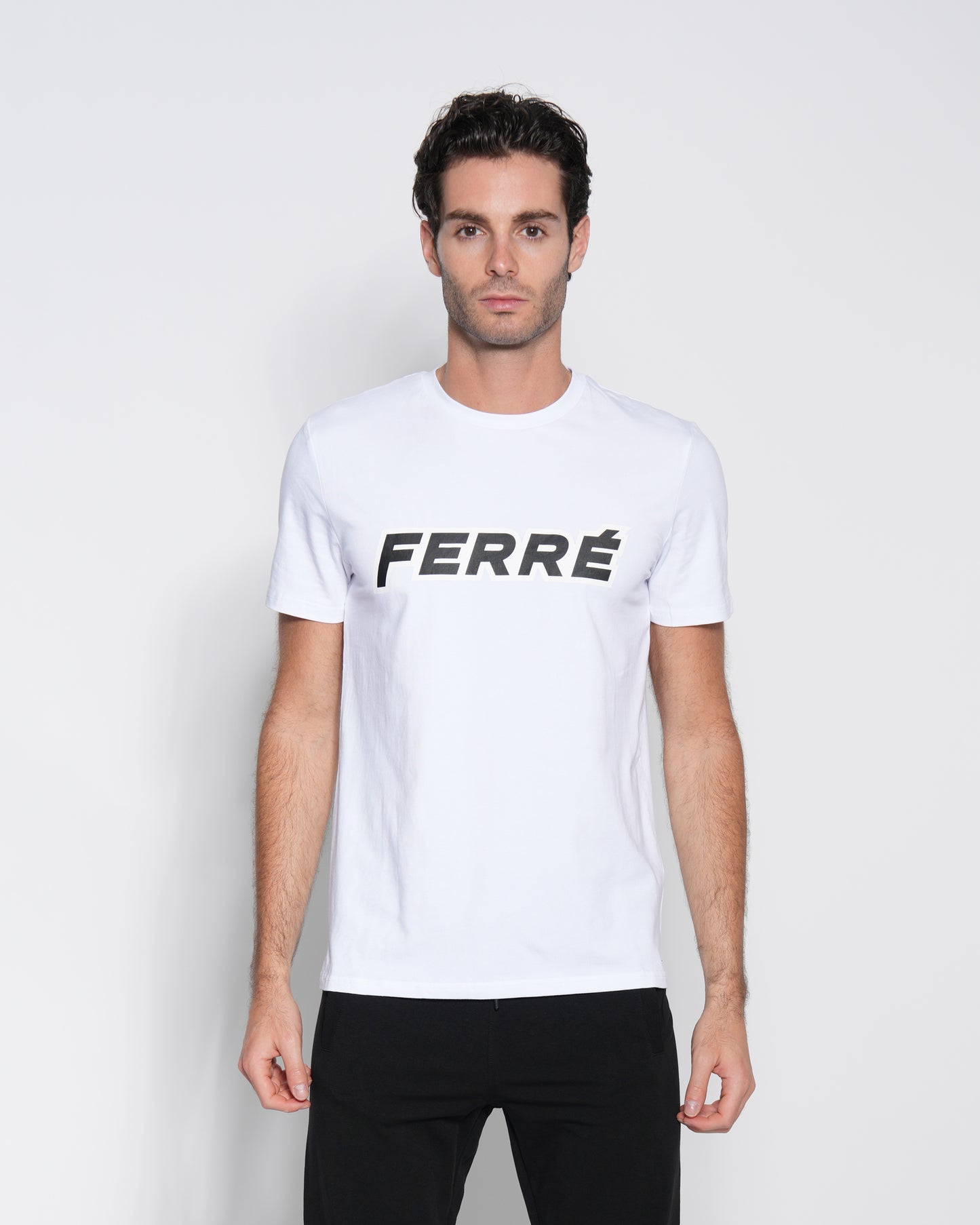White Logo Print T-shirt