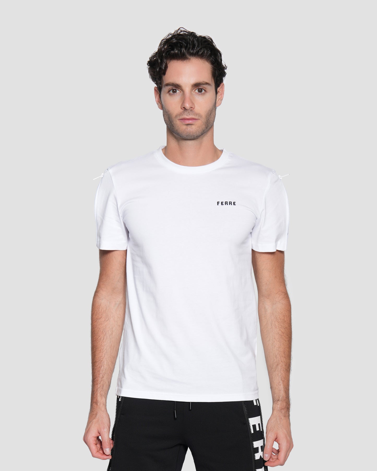 Logo Print Zip Sleeve T-shirt