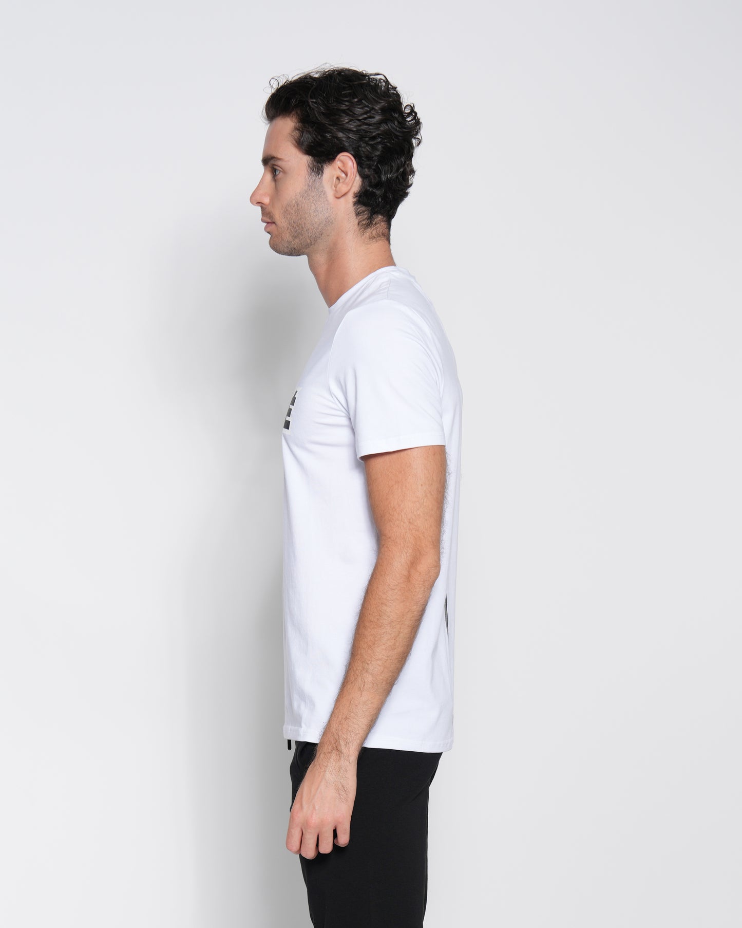 White Logo Print T-shirt