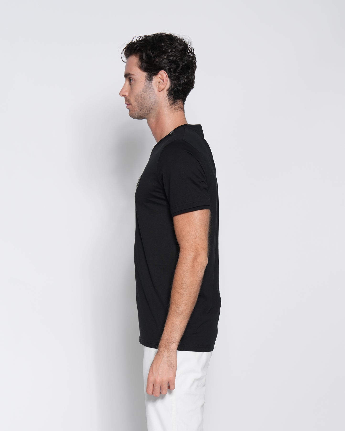 Leather Metal Logo-Plaque T-Shirt