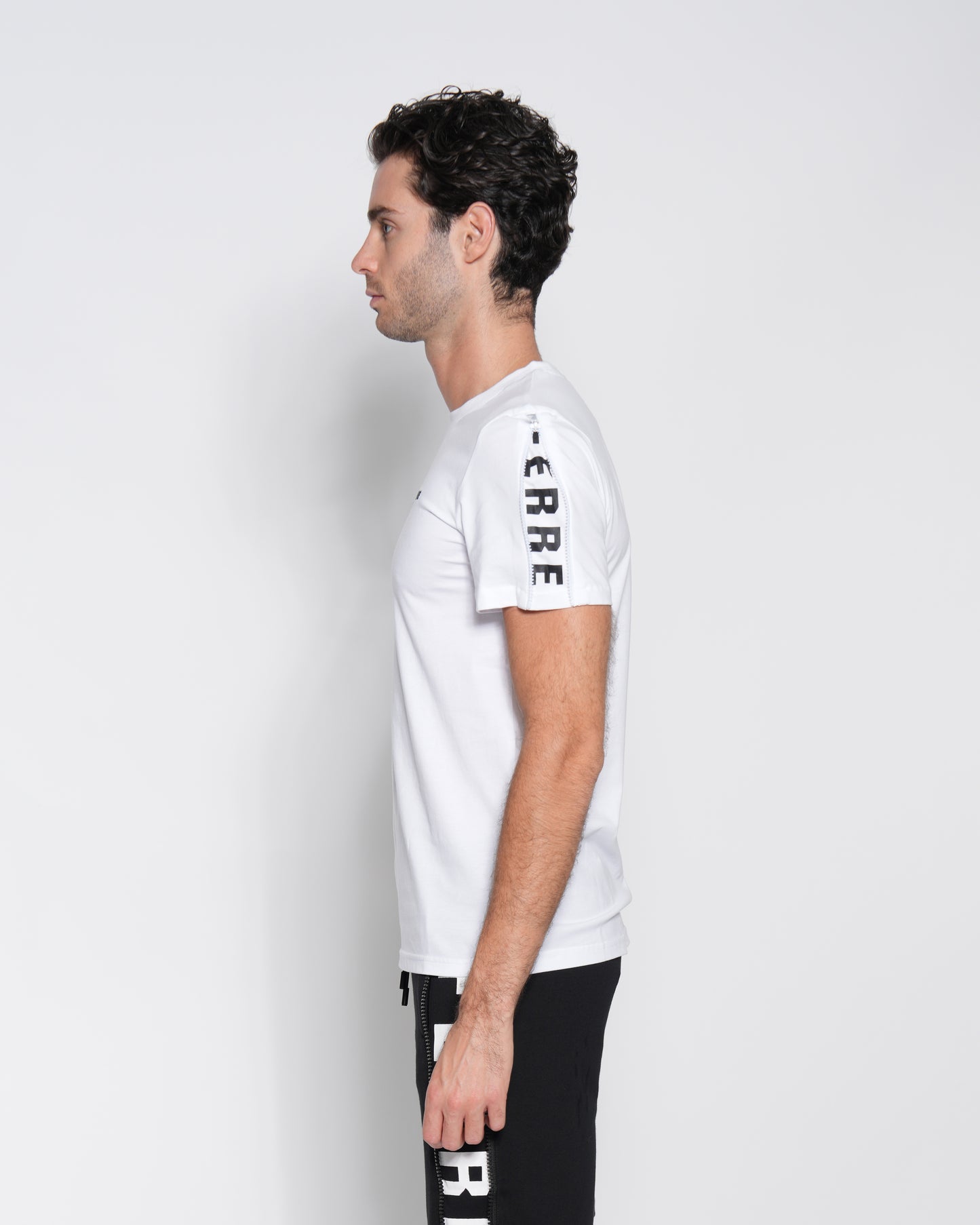 Logo Print Zip Sleeve T-shirt