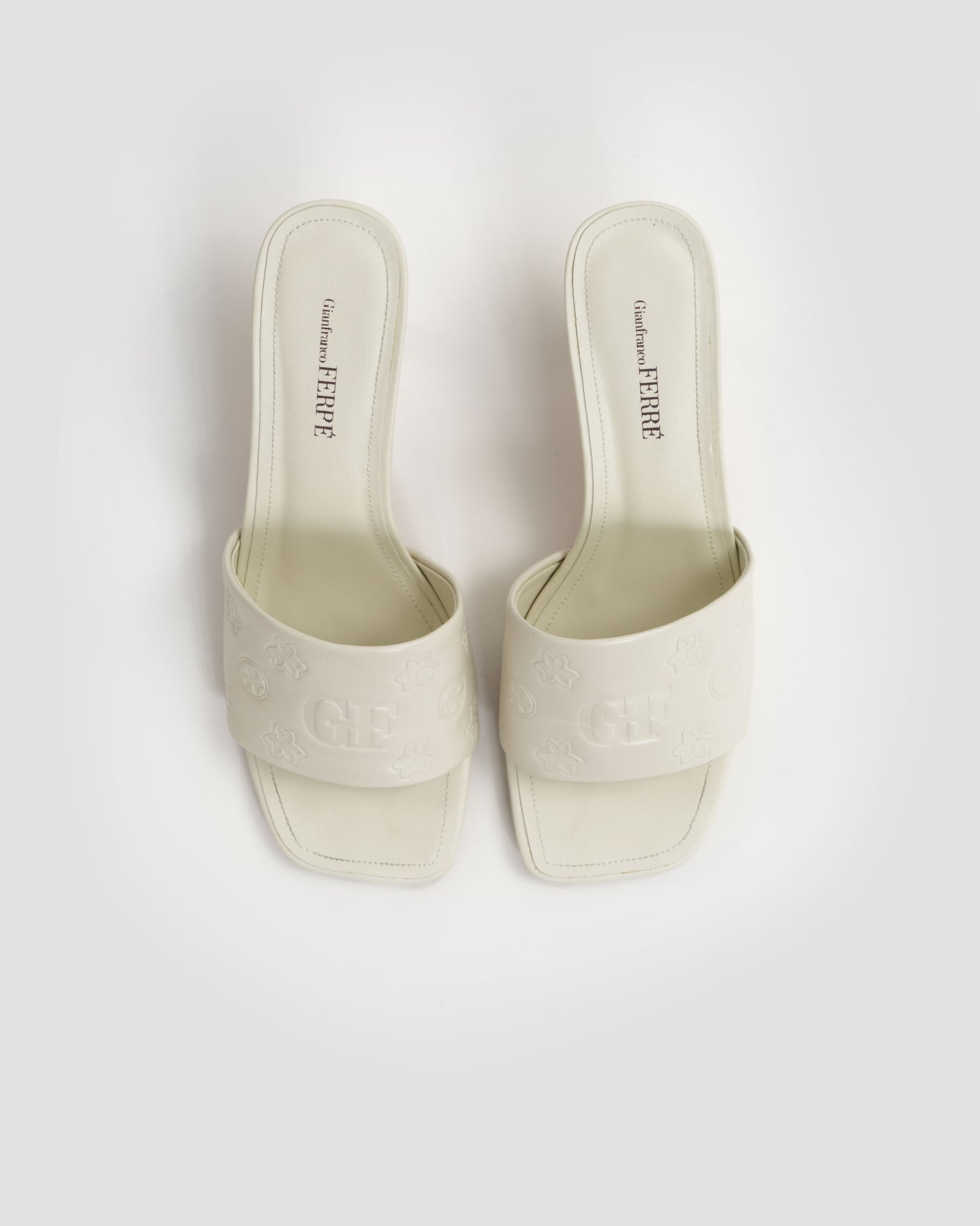 GF Logo Leather Heeled Sandals