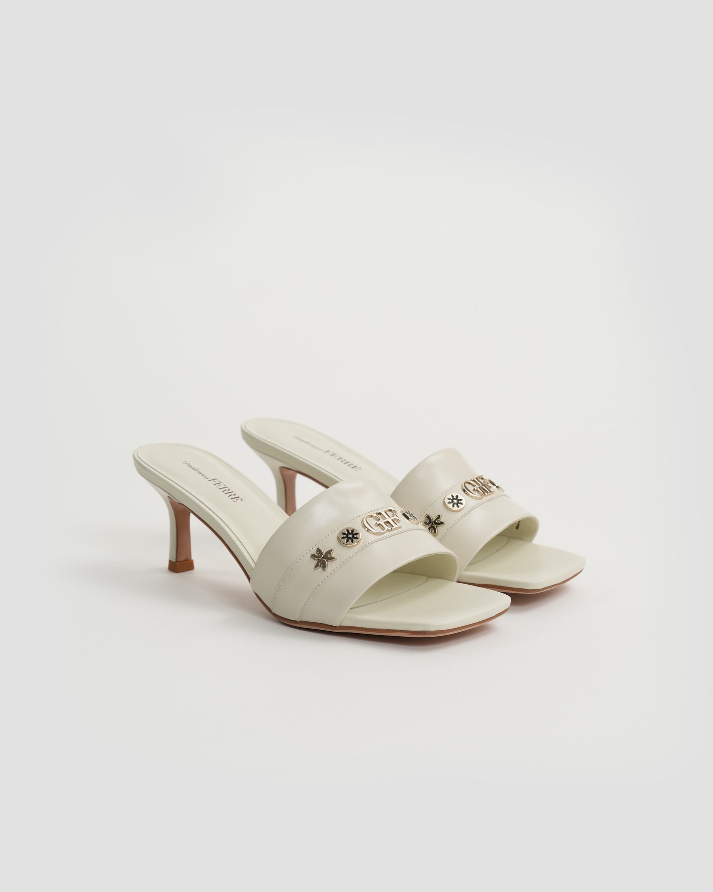 Logo-Studded Heeled Sandals