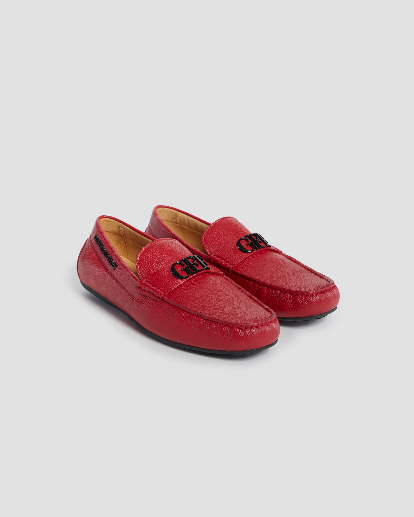 Metal Monogram Moccasins