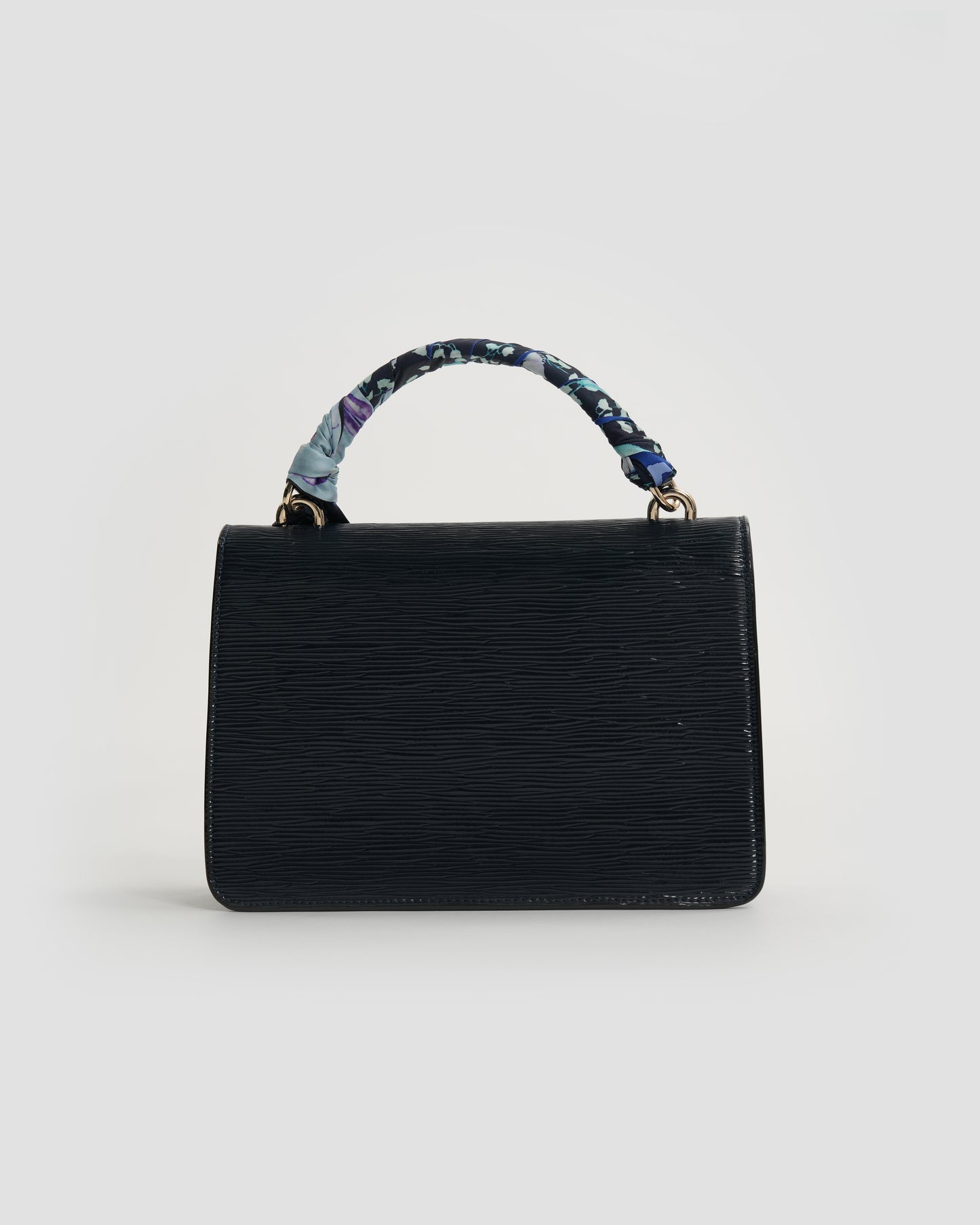 GF Hand Bag with Scarf-Tied Top Handle