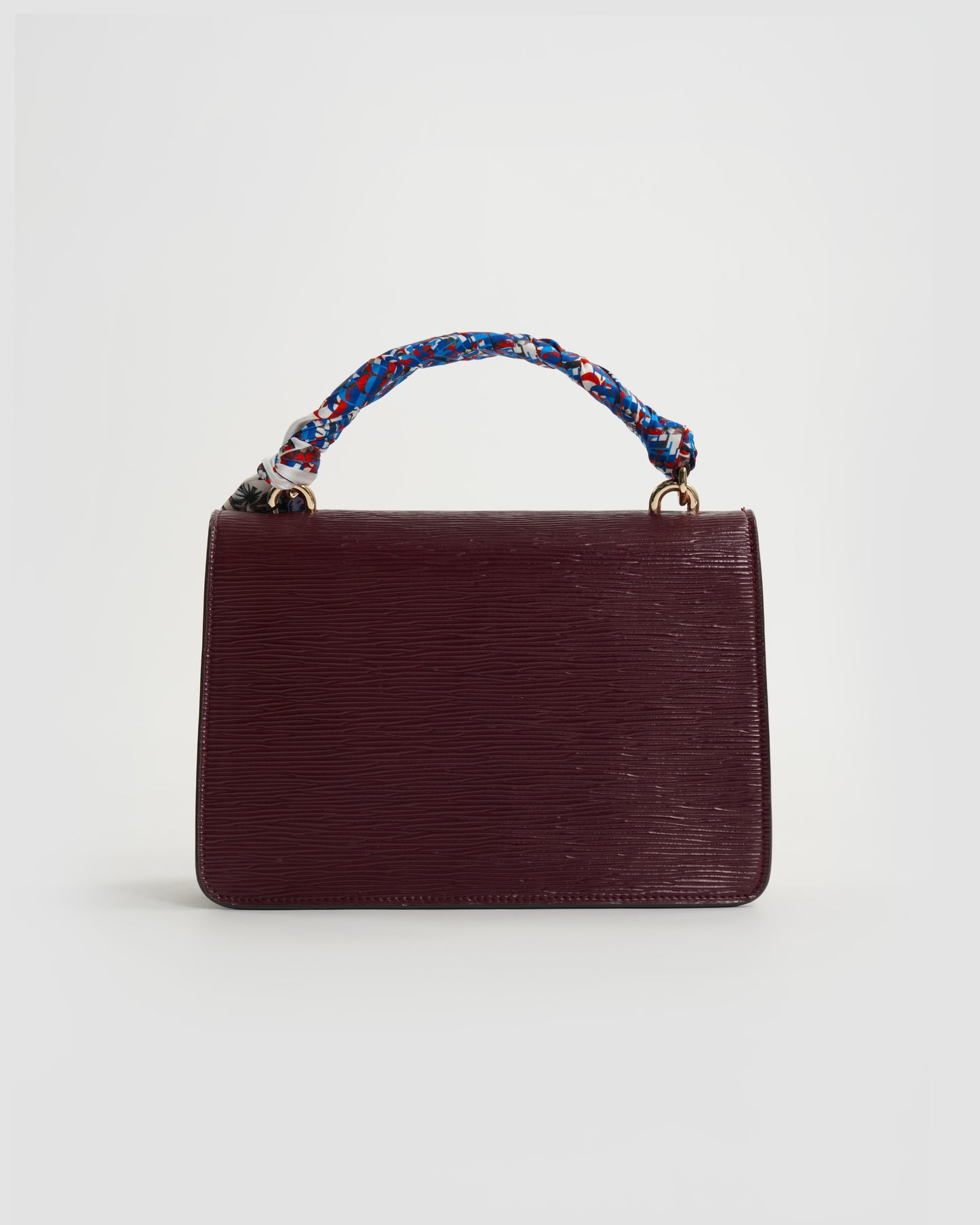 Maroon Textured Leather Handbag
