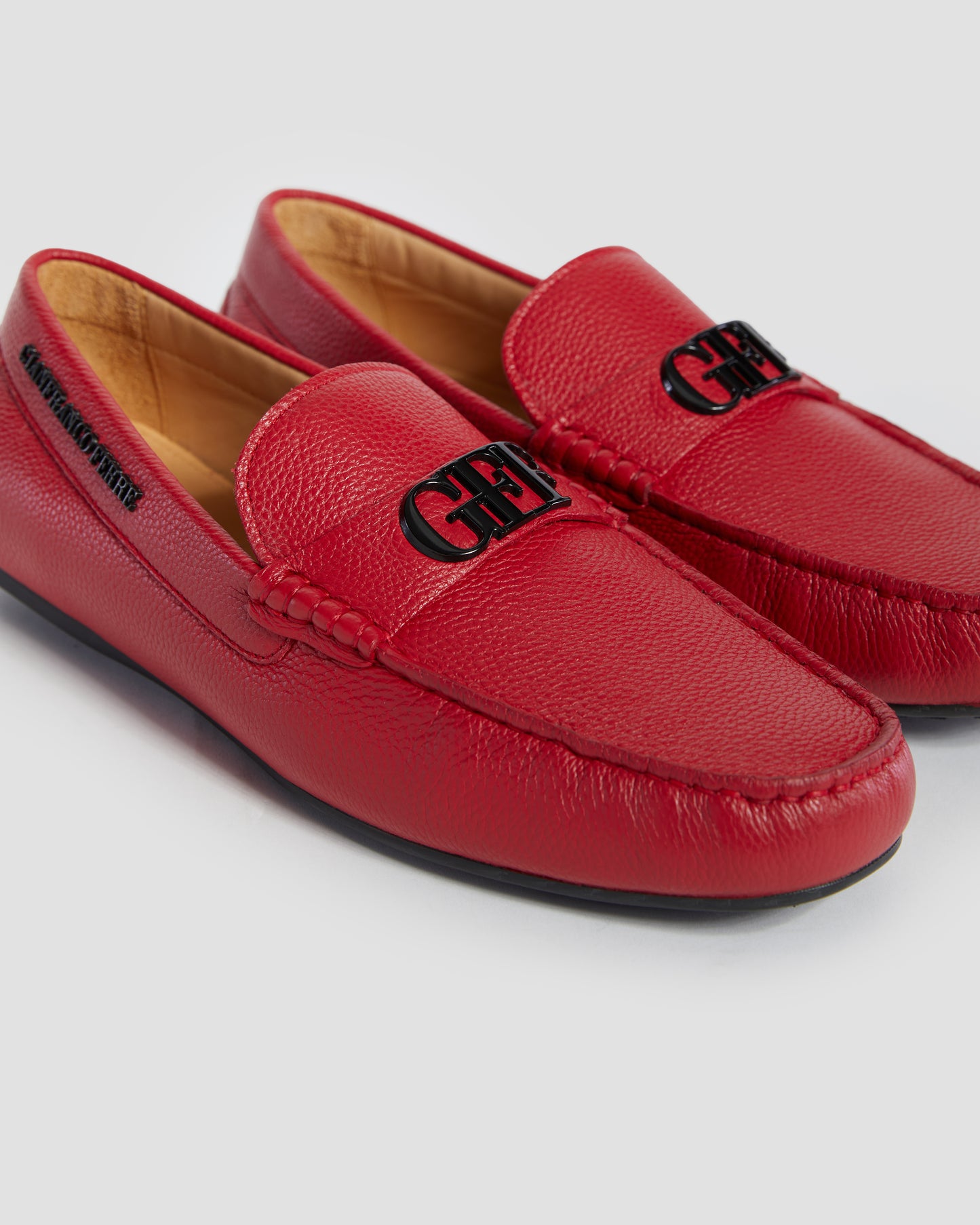 Metal Monogram Moccasins