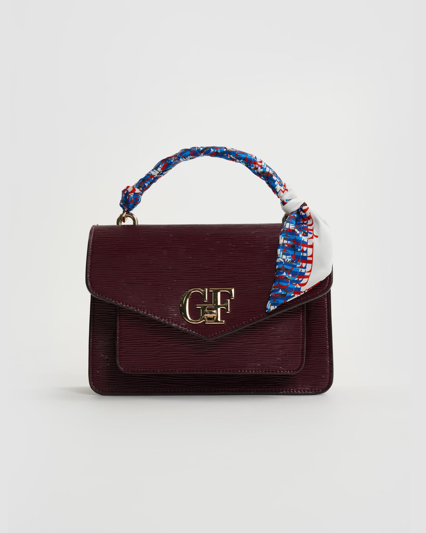Maroon Textured Leather Handbag