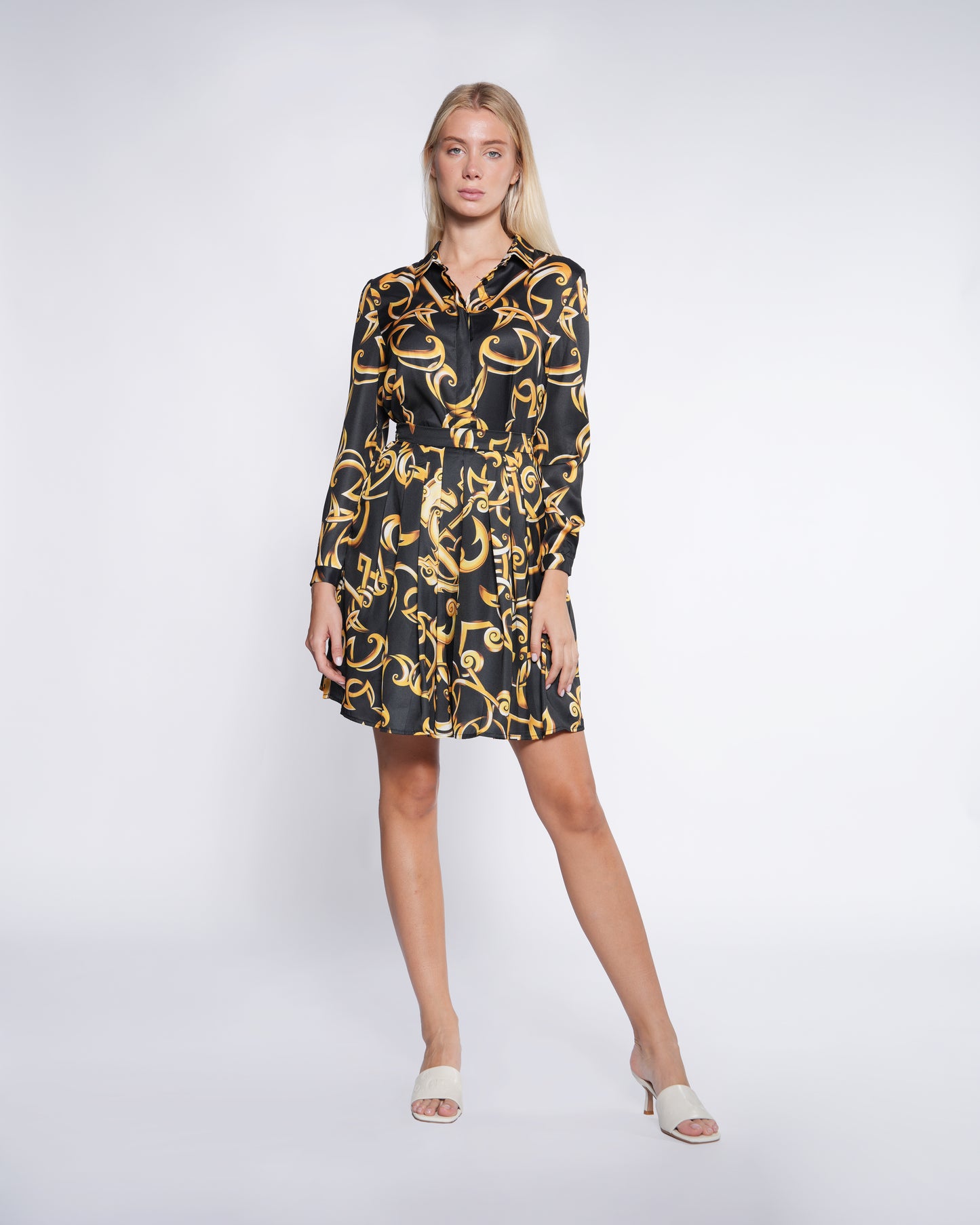 Gold Baroque Pleated Skirt