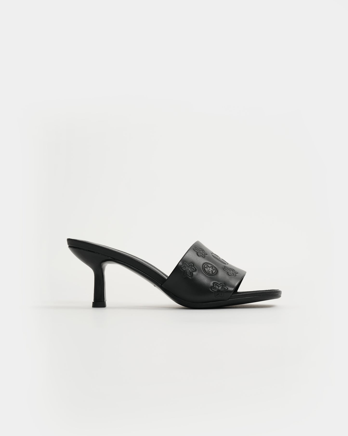 GF Logo Leather Heeled Sandals
