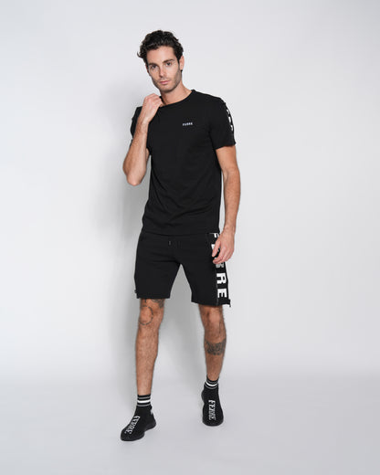 Logo Print Zip Sleeve T-Shirt