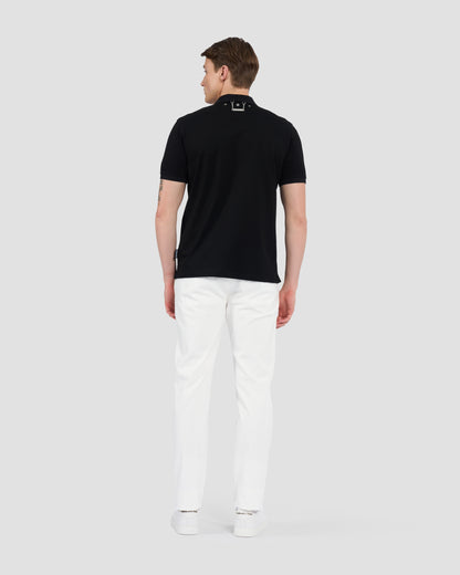 Metal Brand Embellished Polo Shirt
