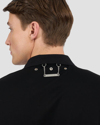 Metal Brand Embellished Polo Shirt