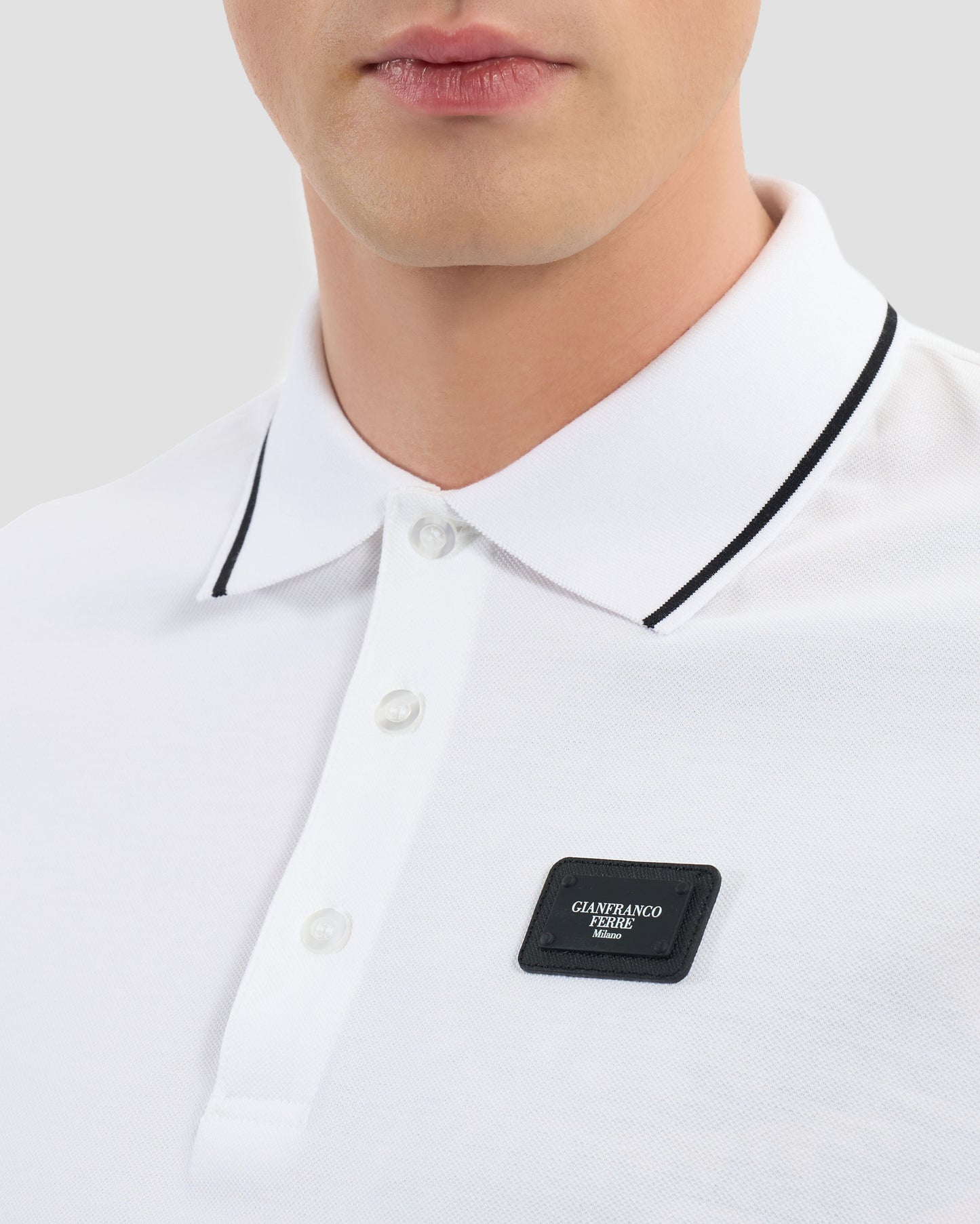 Brand Metal Patched Polo Shirt