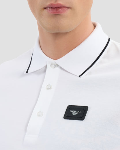 Brand Metal Patched Polo Shirt