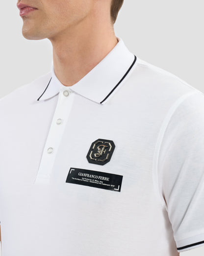 Logo Monogram Patched Polo Shirt