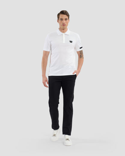 Brand Embellished Sleeve Polo Shirt