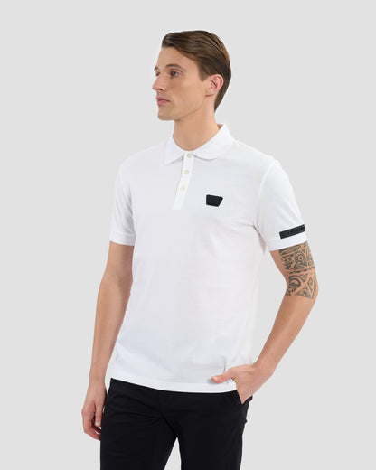 Brand Embellished Sleeve Polo Shirt