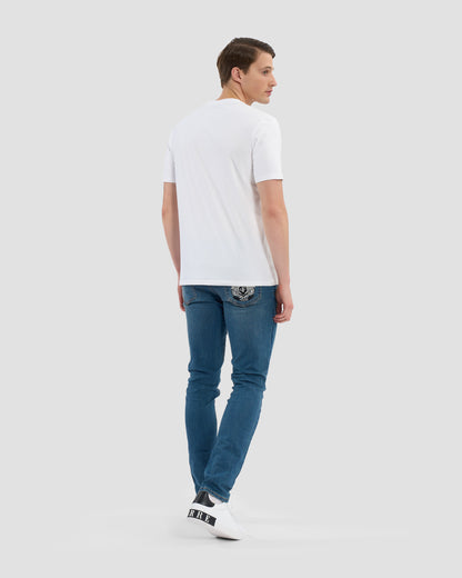 Croc-Skin Effect Script Print T-Shirt