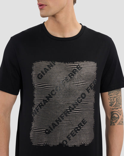 Striped Metallic Front T-Shirt