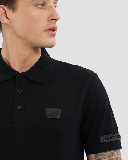 Monochrome Brand Embellished Sleeve Polo Shirt
