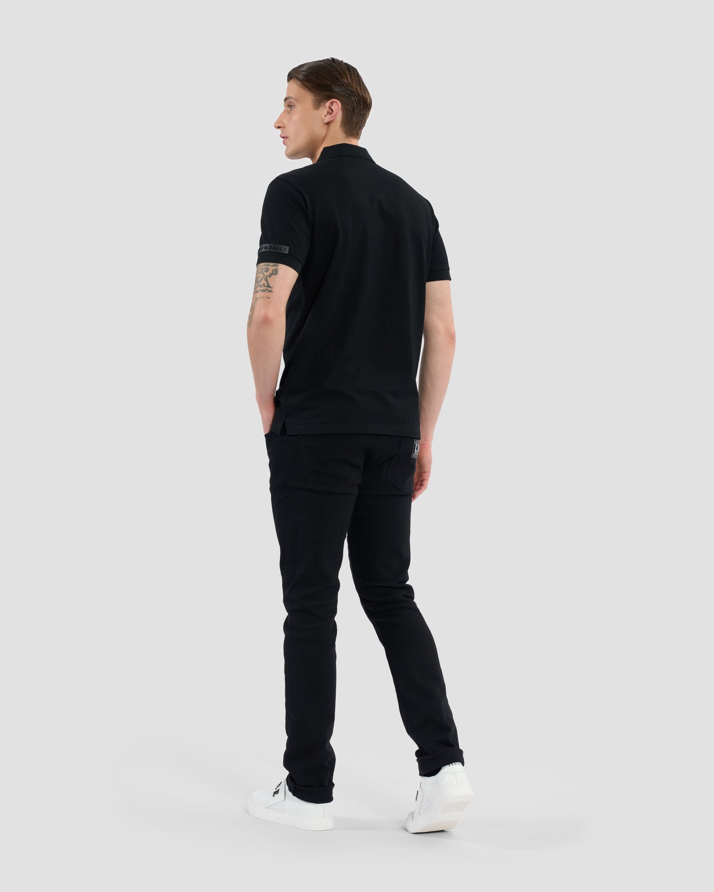 Monochrome Brand Embellished Sleeve Polo Shirt