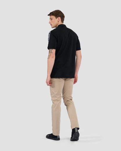 Monochrome Logo Taped Polo Shirt