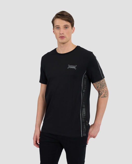 Mesh Brand Accented T-Shirt