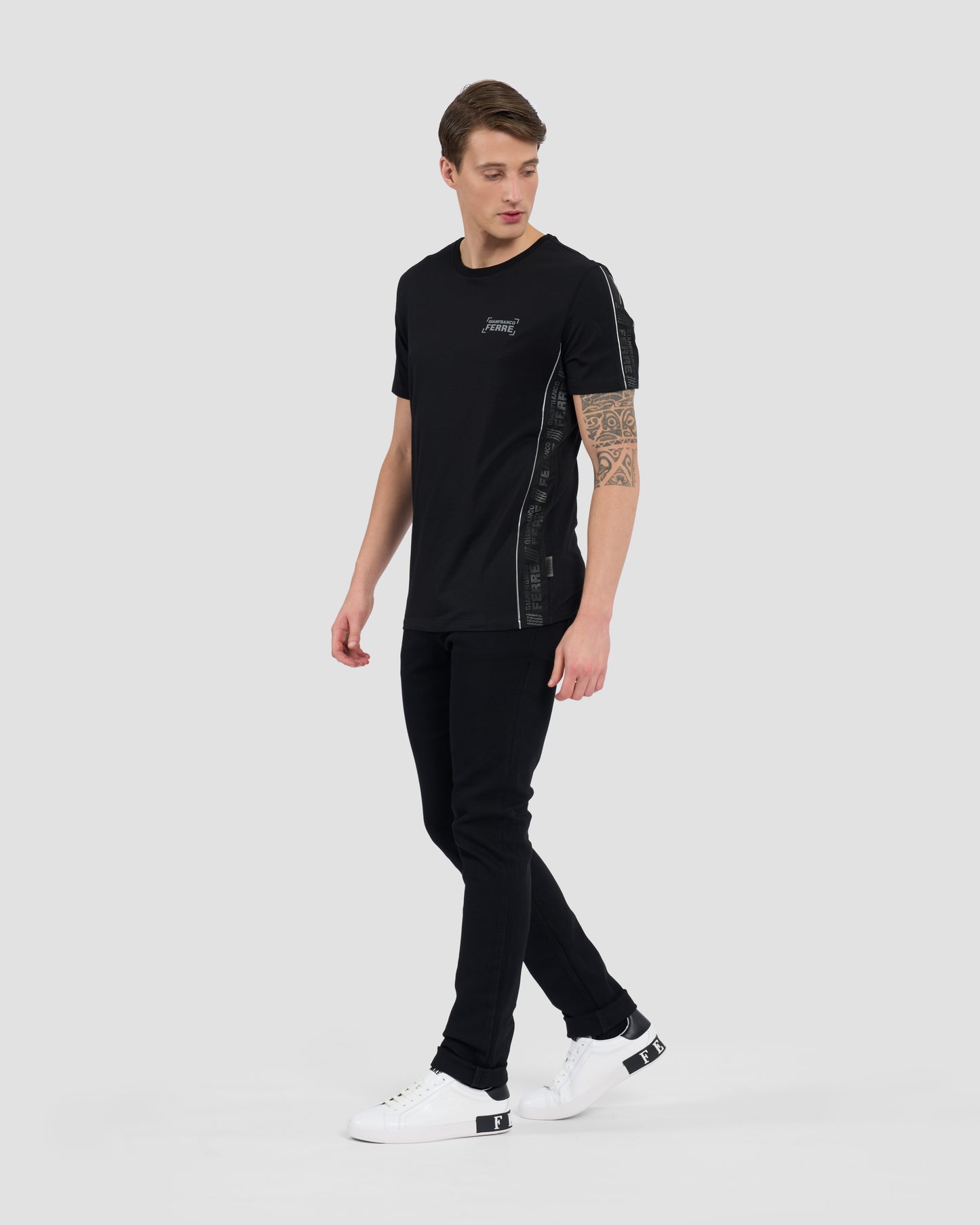 Mesh Brand Accented T-Shirt