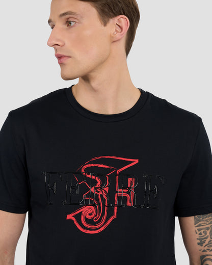 Contrast Gothic Print T-Shirt