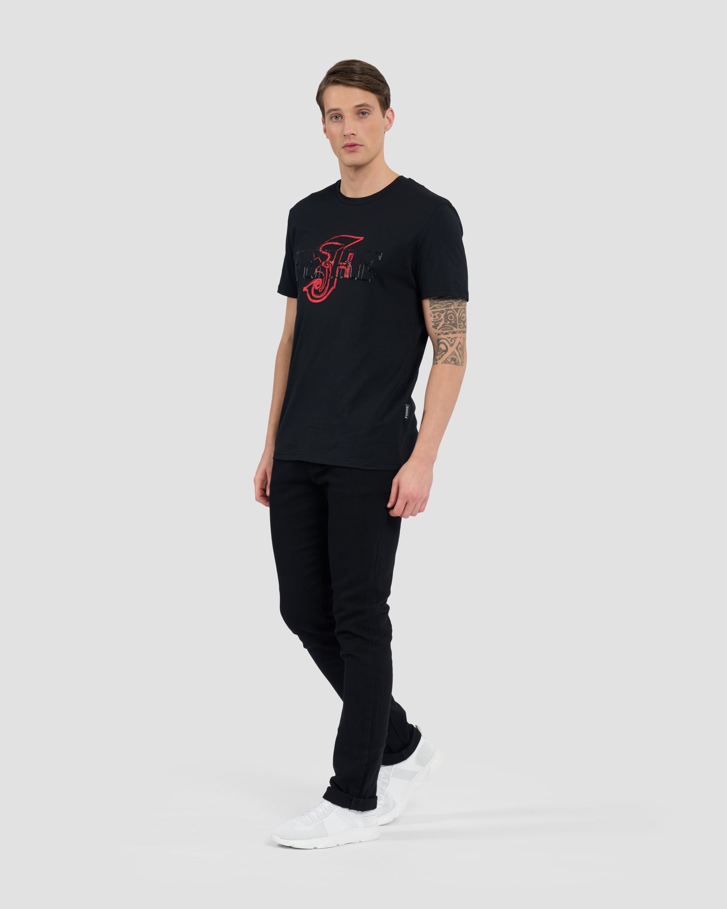 Contrast Gothic Print T-Shirt