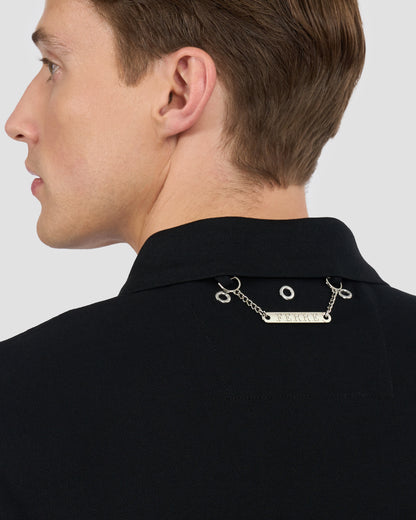 Metal Logo Embellished Polo Shirt