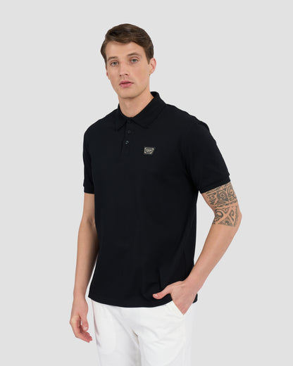 Metal Logo Embellished Polo Shirt