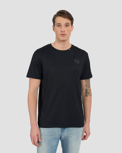 Croc-Skin Effect Brand Print T-Shirt