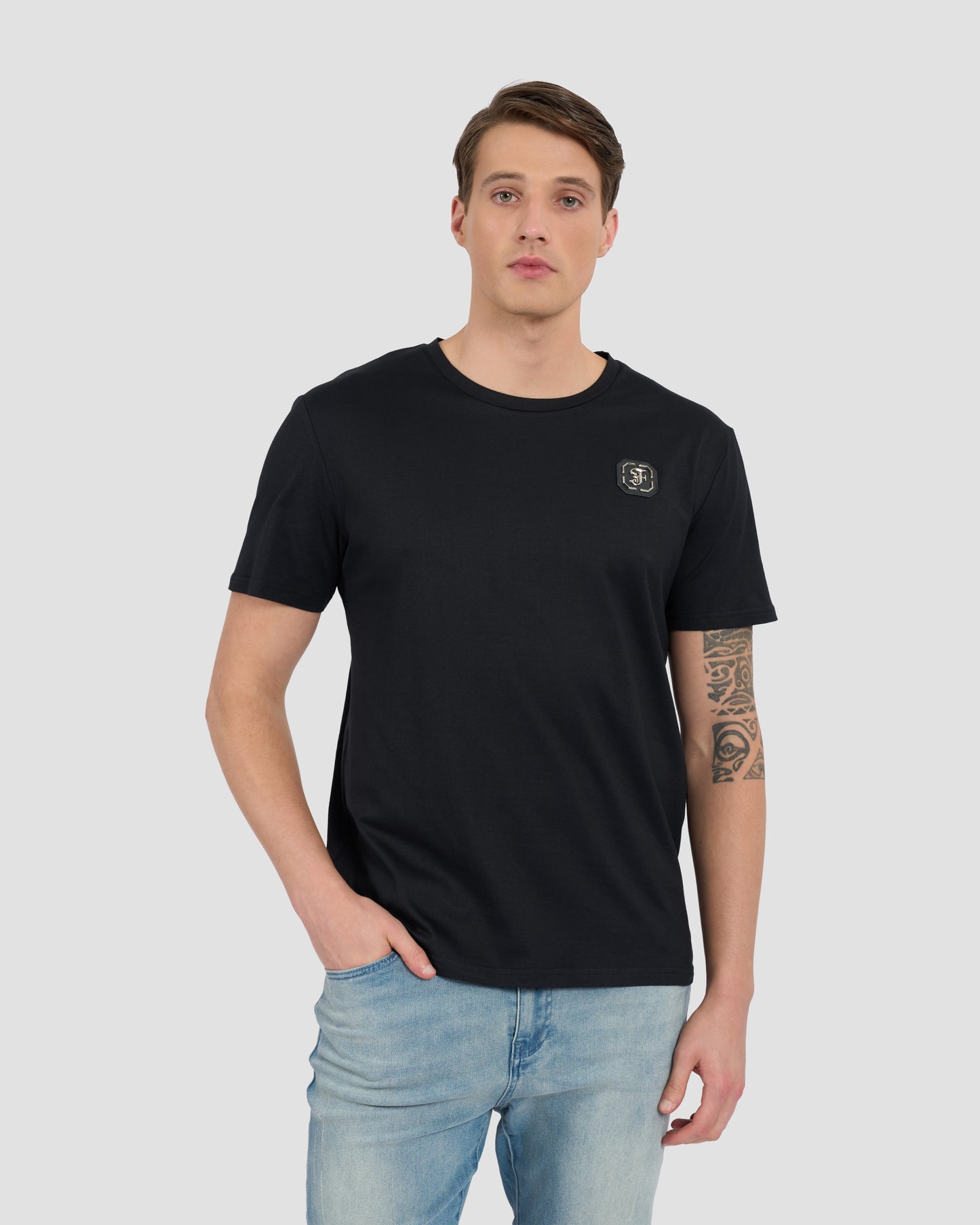 Metallic Gothic Print T-Shirt
