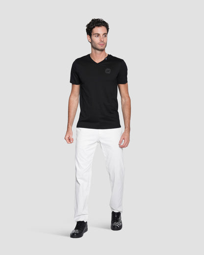 Vertical Brand Printed Back T-Shirt