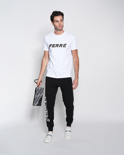 White Logo Print T-shirt