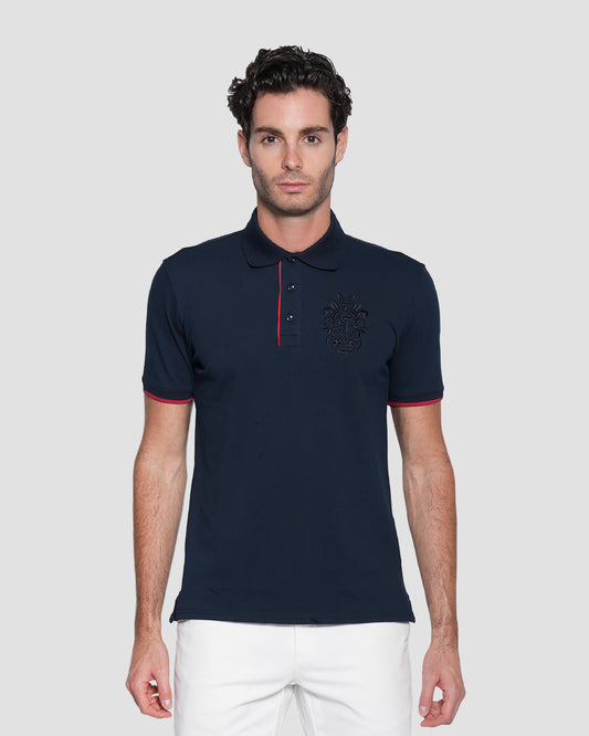 Embroidered Emblem Polo Shirt