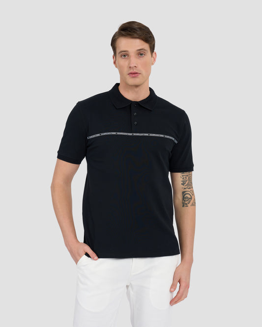 Contrast Brand Taped Polo Shirt